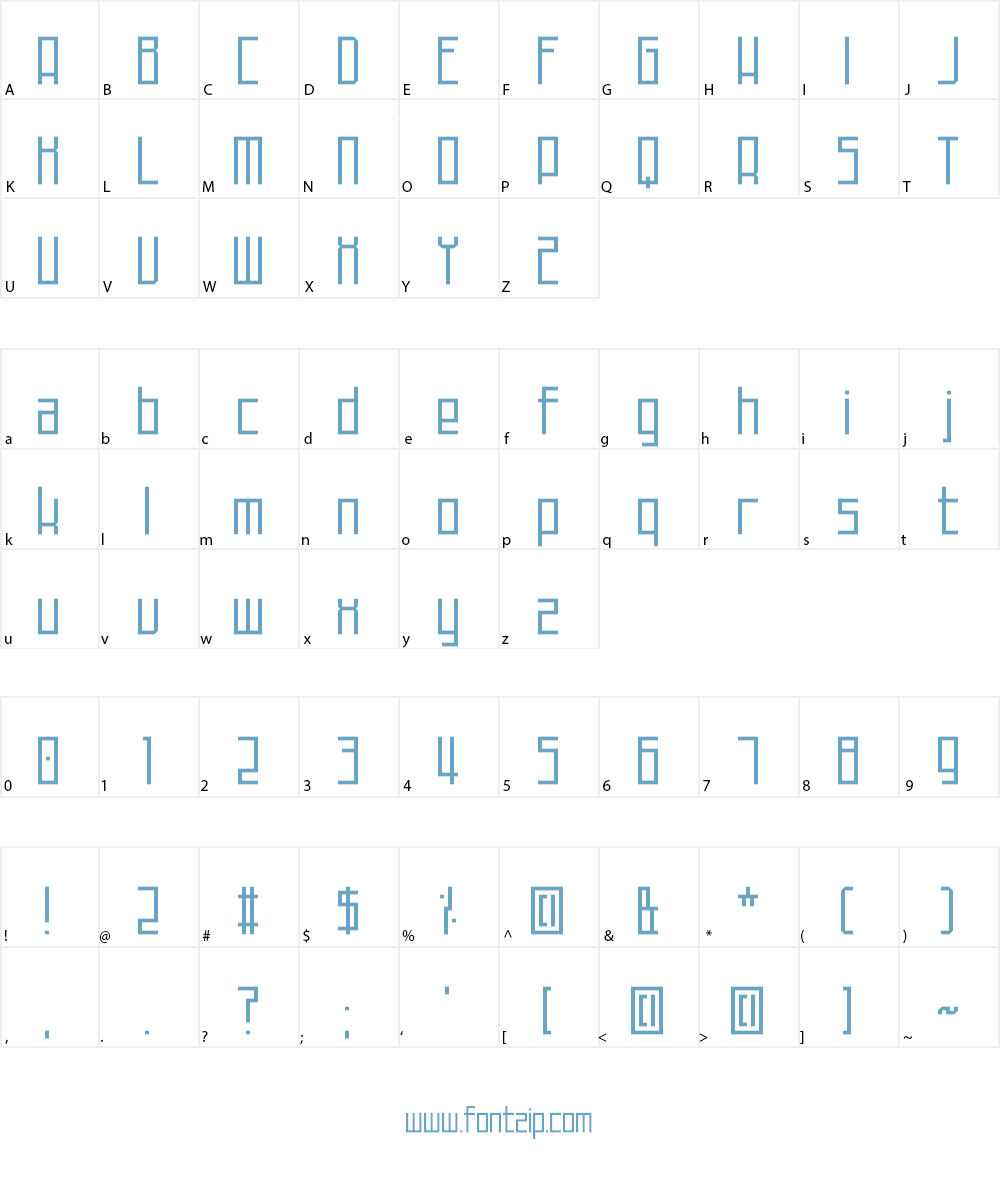 Techno at Dusk Font Character